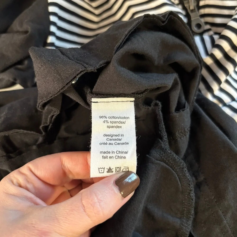 Neon Buddha black white stripes front row tiered ruffle zip up jacket pockets XS - Picture 15 of 15